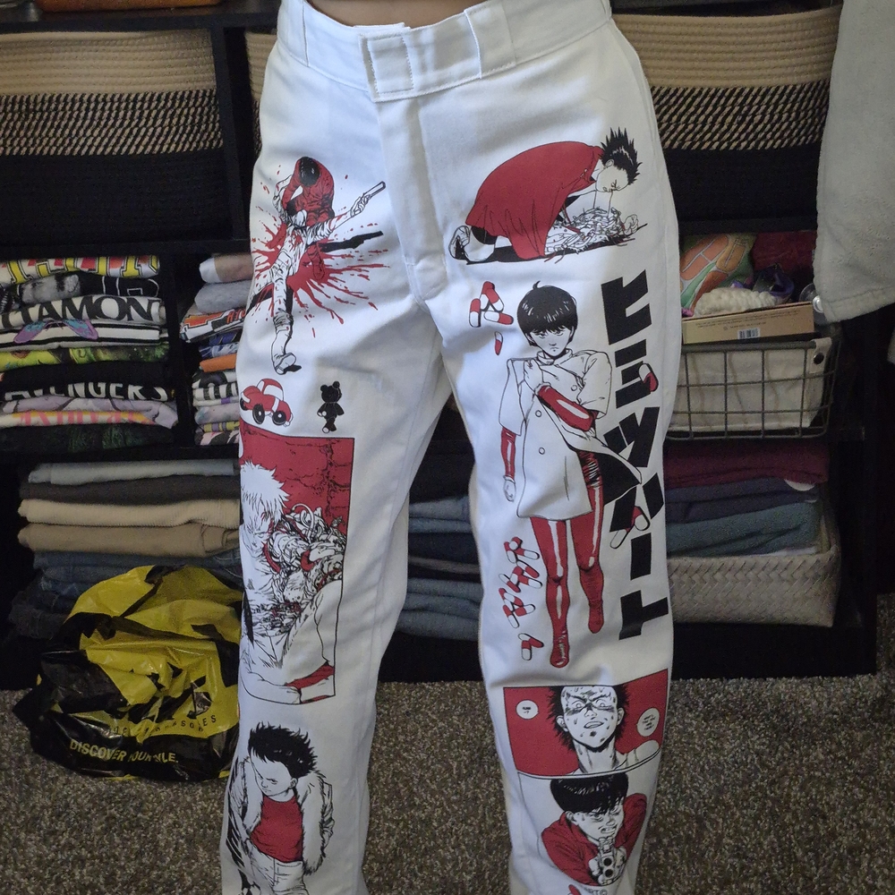 AKIRA ANIME PANTS Dickies White Graphic Men Pants